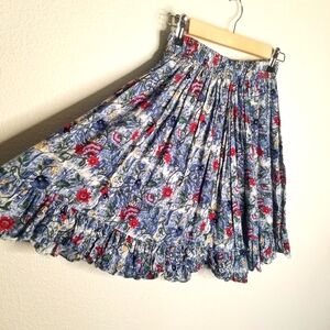 Vintage Desert West Sherry Holt Skirt square dance elastic waist ruffle cowgirl
